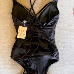Black one piece swimsuit